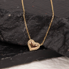 .10 CTW Diamond Heart Necklace 18k Twotone Gold JS167N