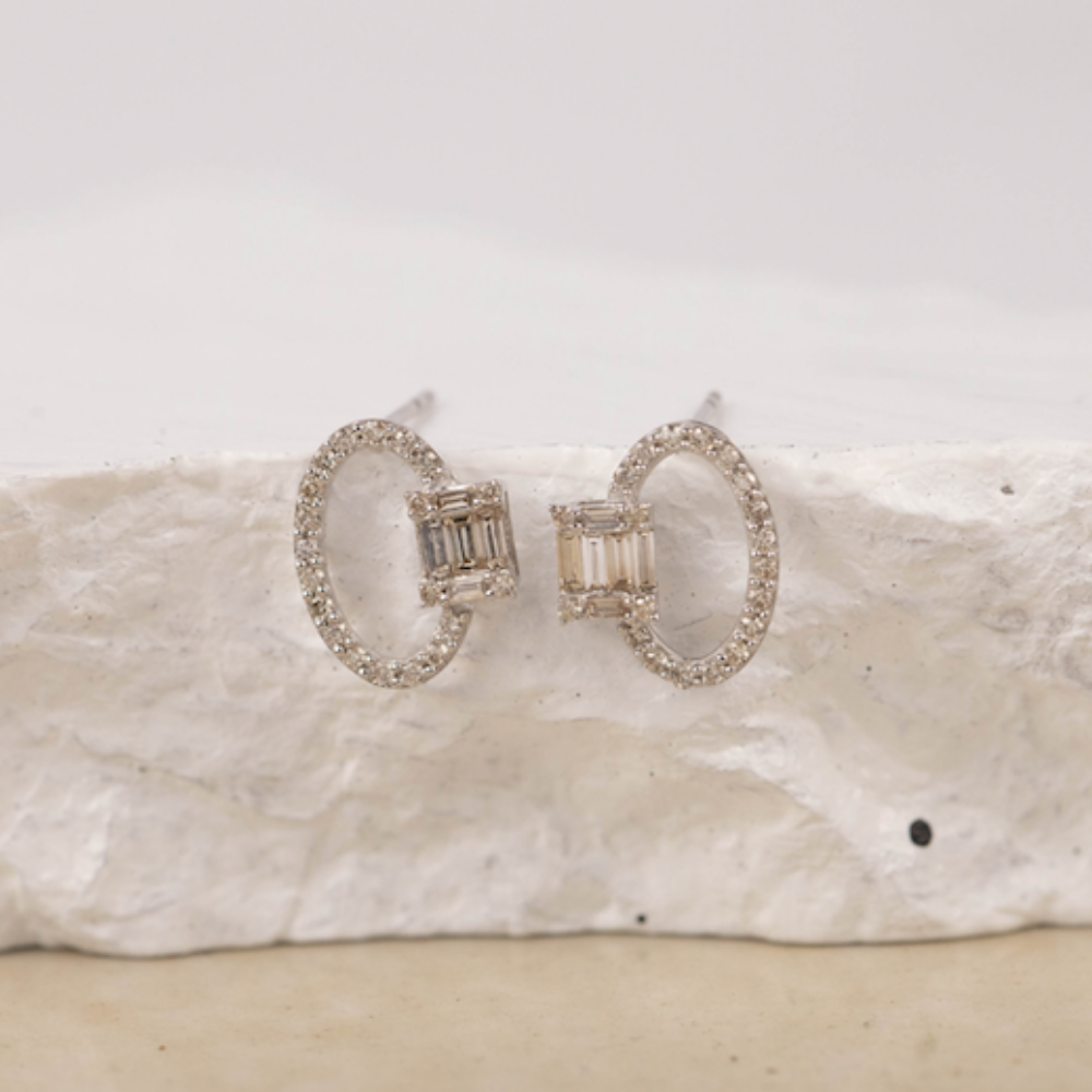.50 CTW Diamond Earrings 18k White Gold E807W