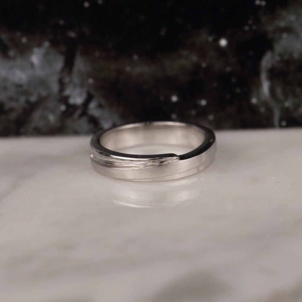 .008 Carat Diamond Men’s Wedding Ring 18k White Gold WR313