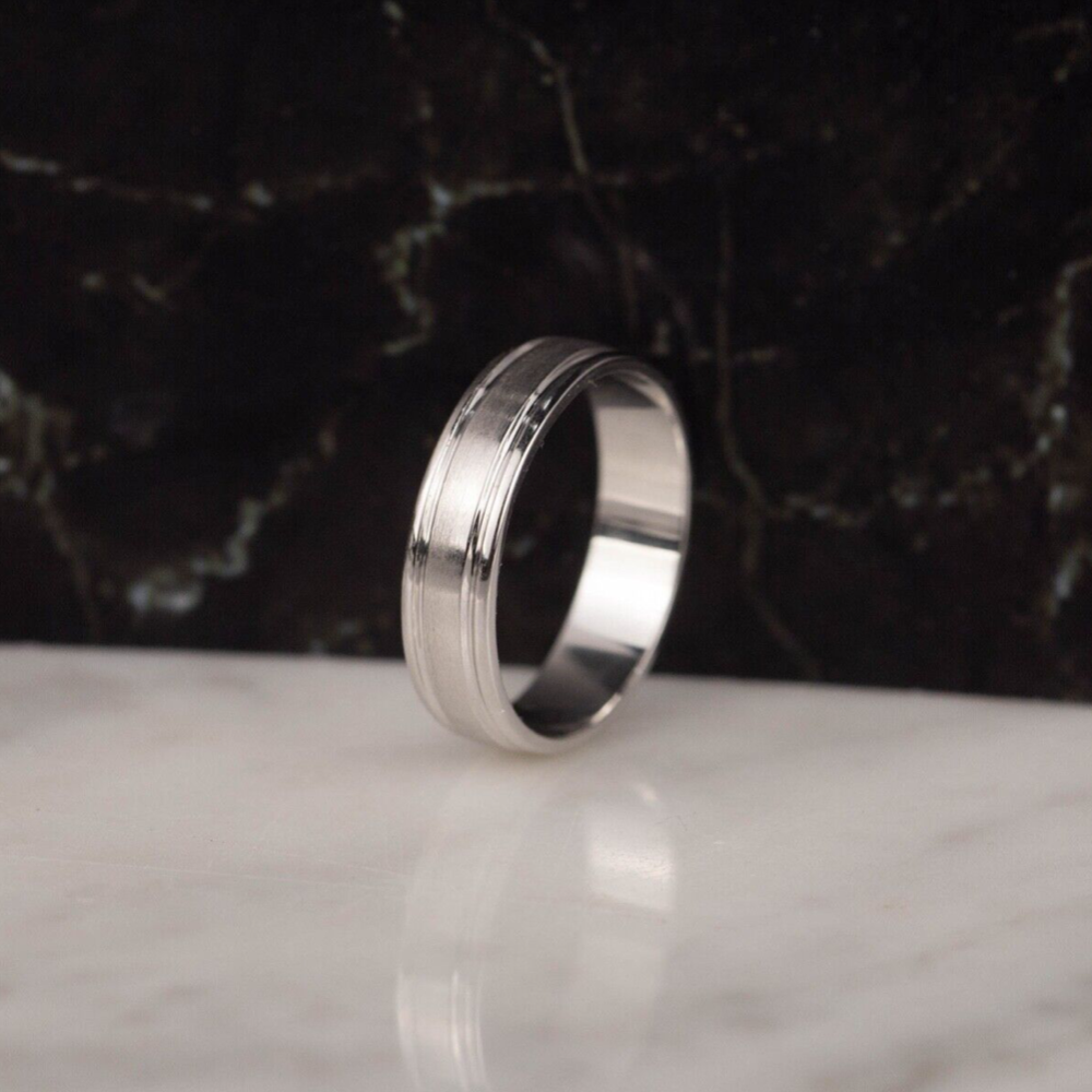 Men’s Wedding Ring 14k White Gold WR310