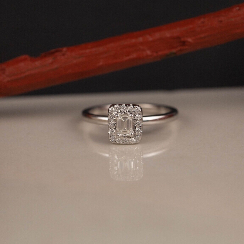 GIA-Certified .31 Carat Diamond w/ .096 CTW Engagement Ring 14k White Gold ER765