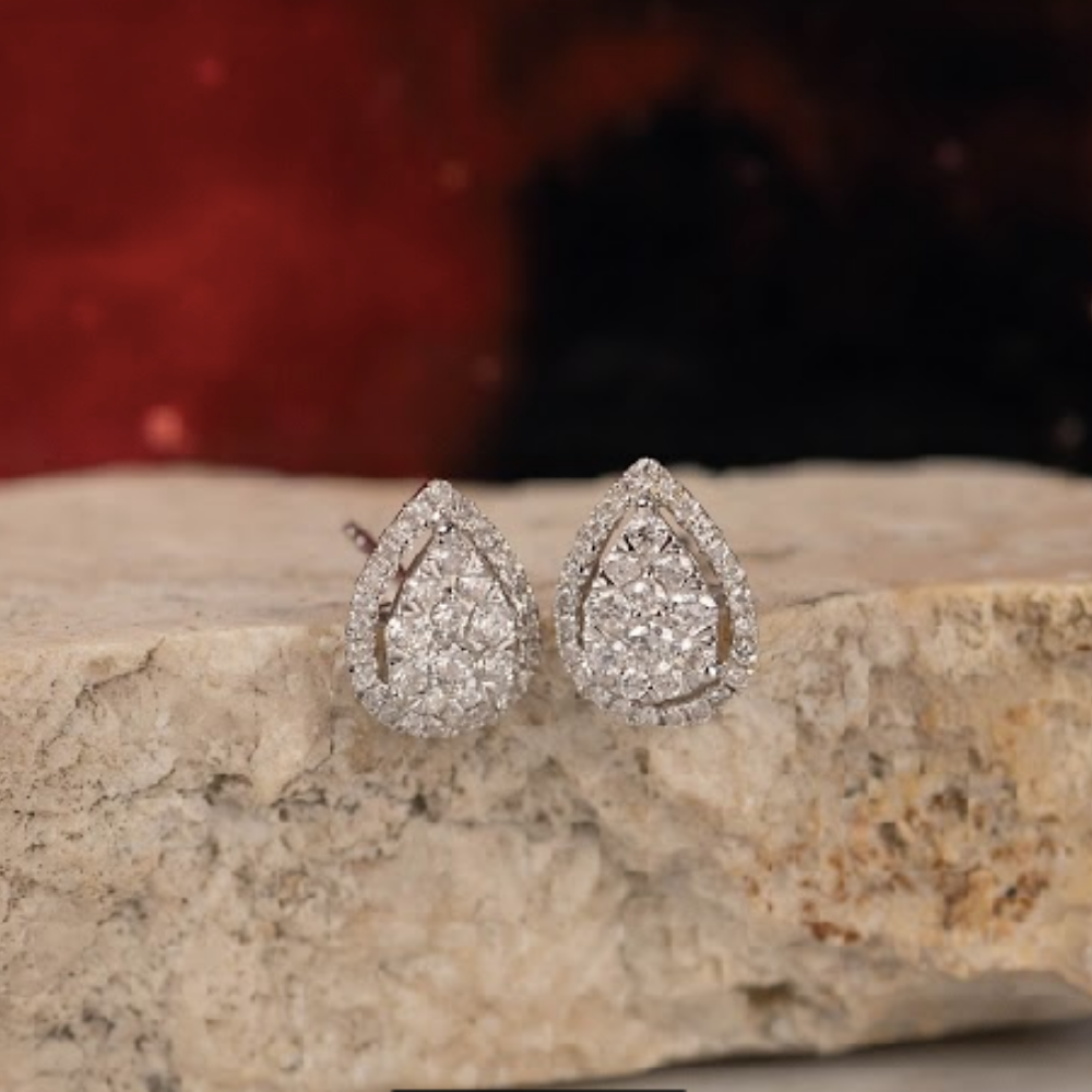 .66 CTW Diamond Earrings 18k White Gold E844