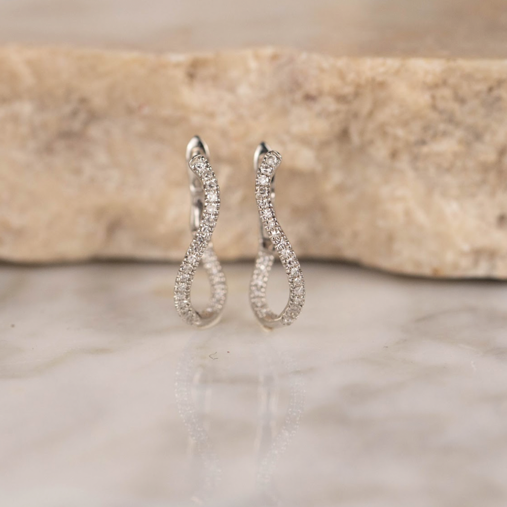 .15 CTW Diamond Clip Earrings 18k White Gold E859W