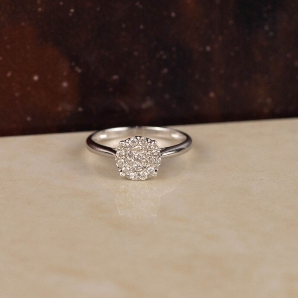 .36 CTW Diamond Engagement Ring 18k White Gold ER785