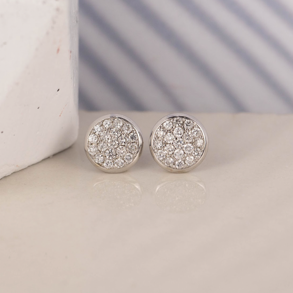 1.06 CTW Diamond Earrings 18k White Gold E842