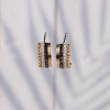 1.00 CTW Diamond Earrings 18K Tricolor Gold E858