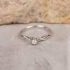 .159 CTW Diamond Engagement Ring 18k White Gold ER819 IMS (IZ)