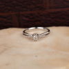 .153 CTW Diamond w/.025 Carat Ruby Engagement Ring 18KWG ER810 IMS (IZ)