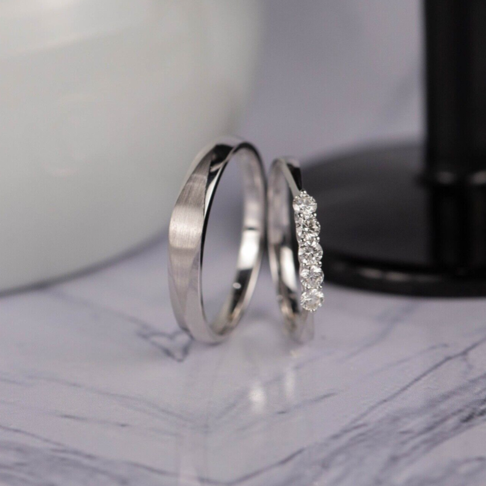 .255 CTW Diamond Wedding Ring 18k White Gold WR335 IMS (IZ)