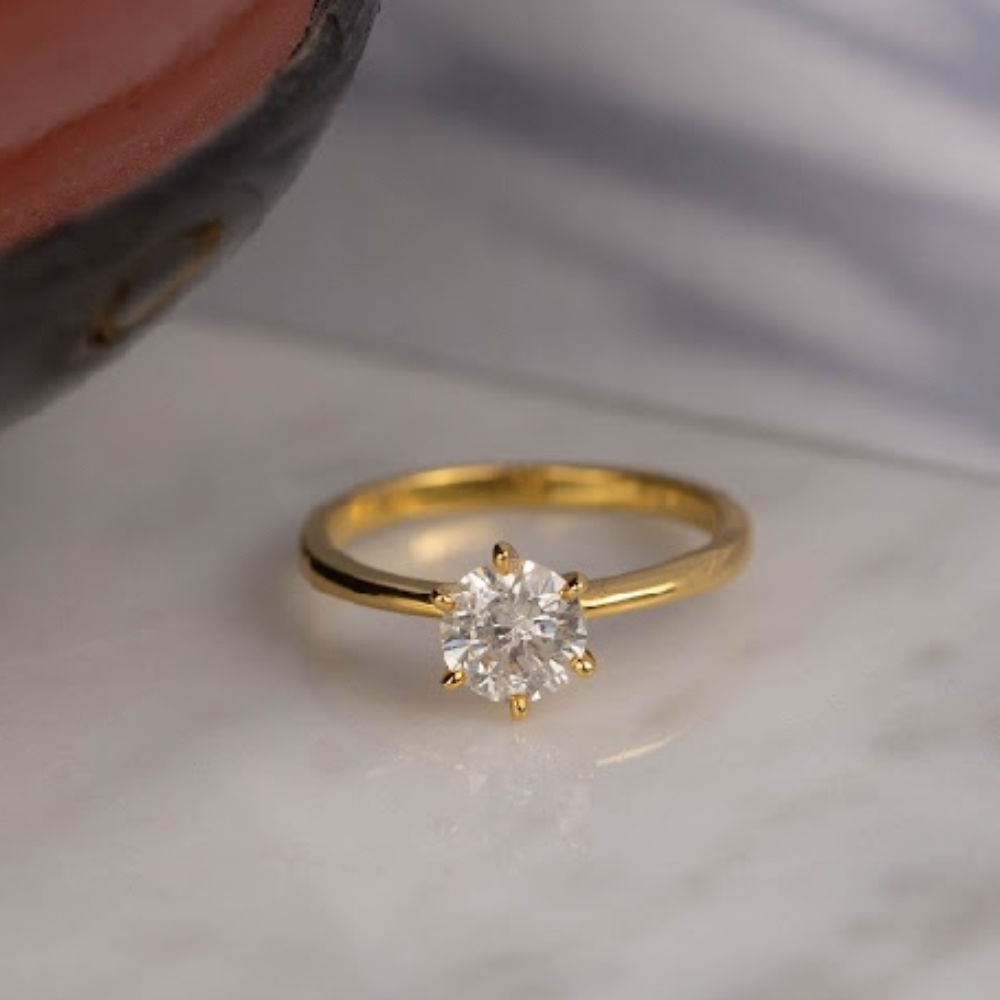 .87 Carat Diamond Engagement Ring 14k Yellow Gold ER782
