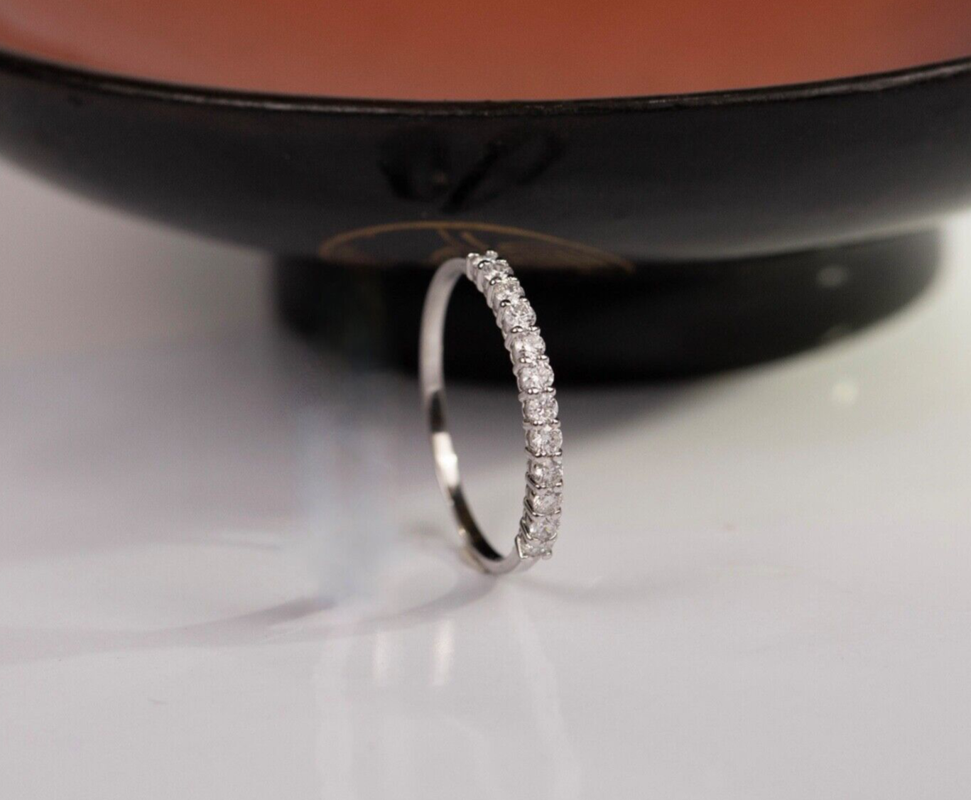 .50 CTW Diamond Half Eternity Ring 18k White Gold HE320 sep