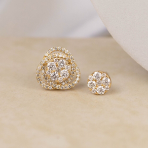 1.40 CTW Diamond 2-Way Earrings 18K Yellow Gold E884Y