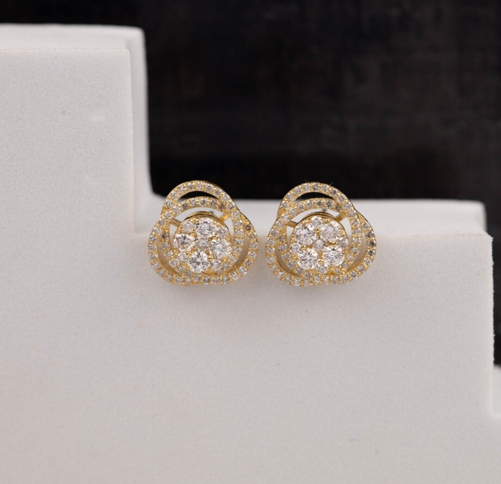 1.50 CTW Diamond Earrings 18K Yellow Gold E885Y