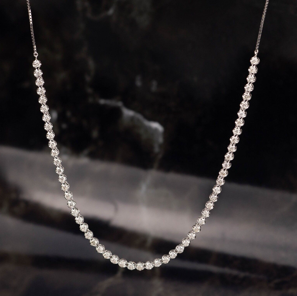2.00 CTW Diamond Necklace 18k White Gold N233 sep