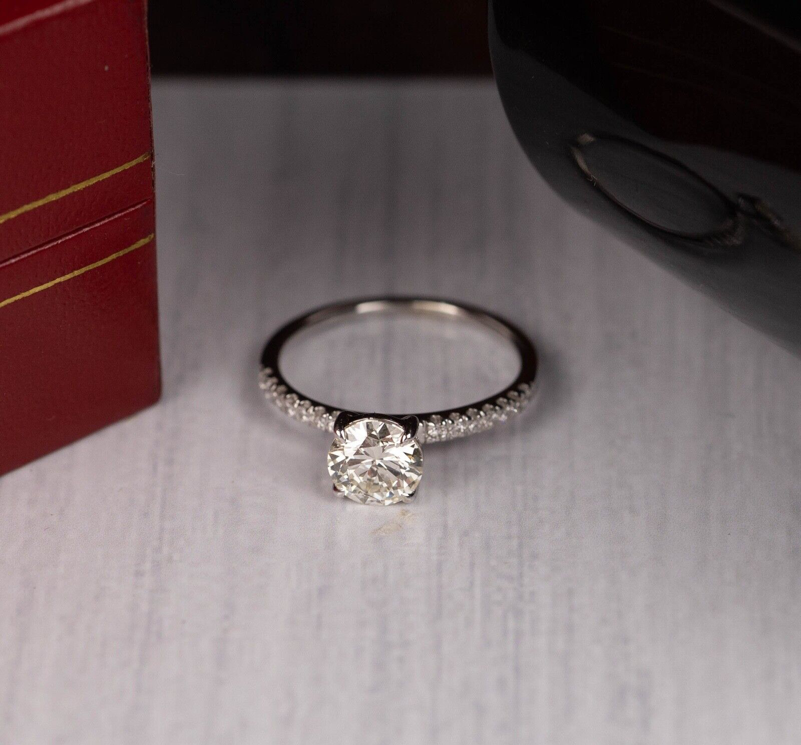 GIA-Certified 1.00 Carat Diamond w/.14 CTW Engagement Ring 14k White Gold ER831