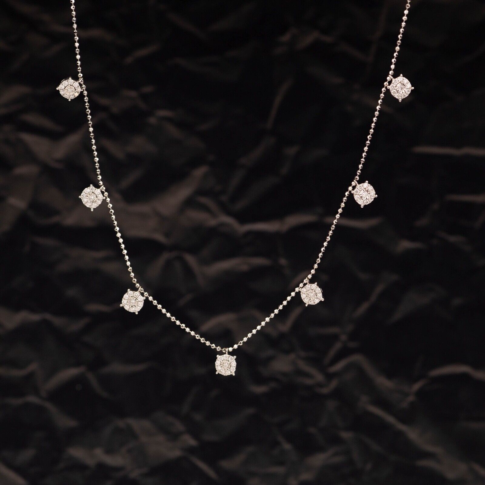 .675 CTW Diamond Necklace 14k White Gold N240
