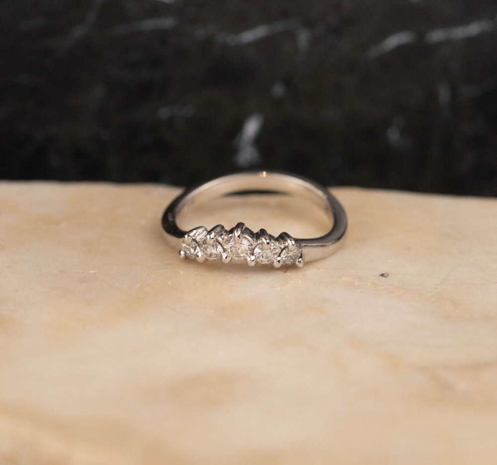 .29 CTW Diamond Half Eternity Ring 18K White Gold HE373