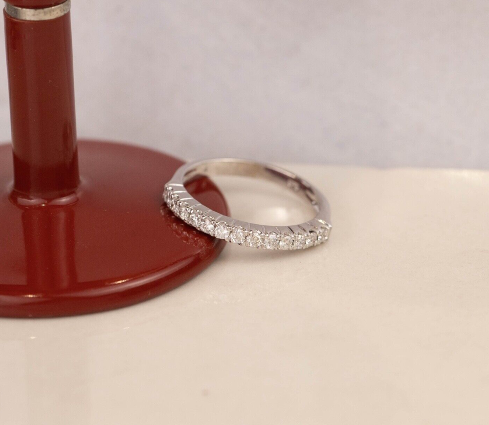 .455 CTW Diamond Half Eternity Ring 14k White Gold HE377