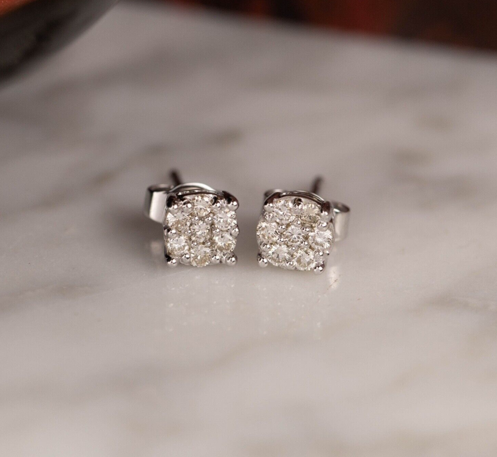.42 CTW Diamond Earrings 14k White Gold E887-2