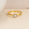 .037 Carat Diamond Engagement Ring 18k Twotone Gold ER617Y