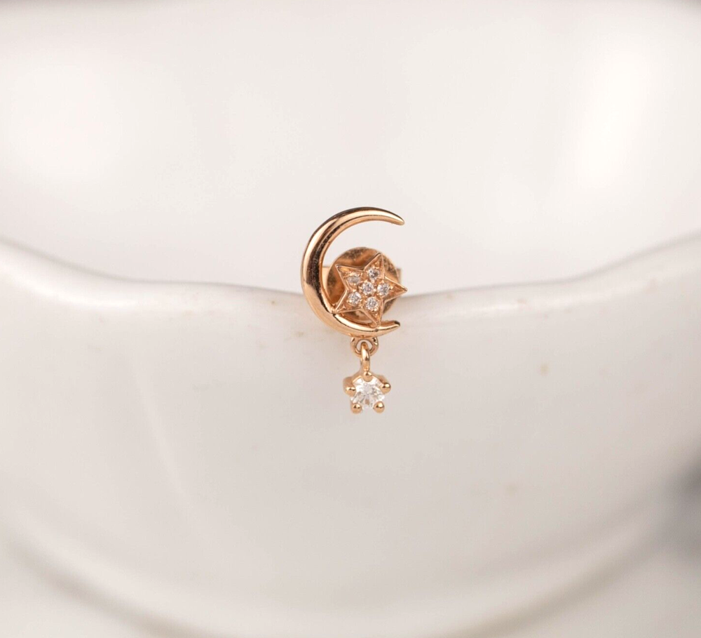 .05 CTW Diamond Earrings 18k Rose Gold E905 (LEFT)