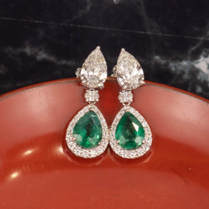 GIA-Certified 4.02 CTW Diamond w/ 1.24 CTW 2-Way Earrings 18k White Gold E932