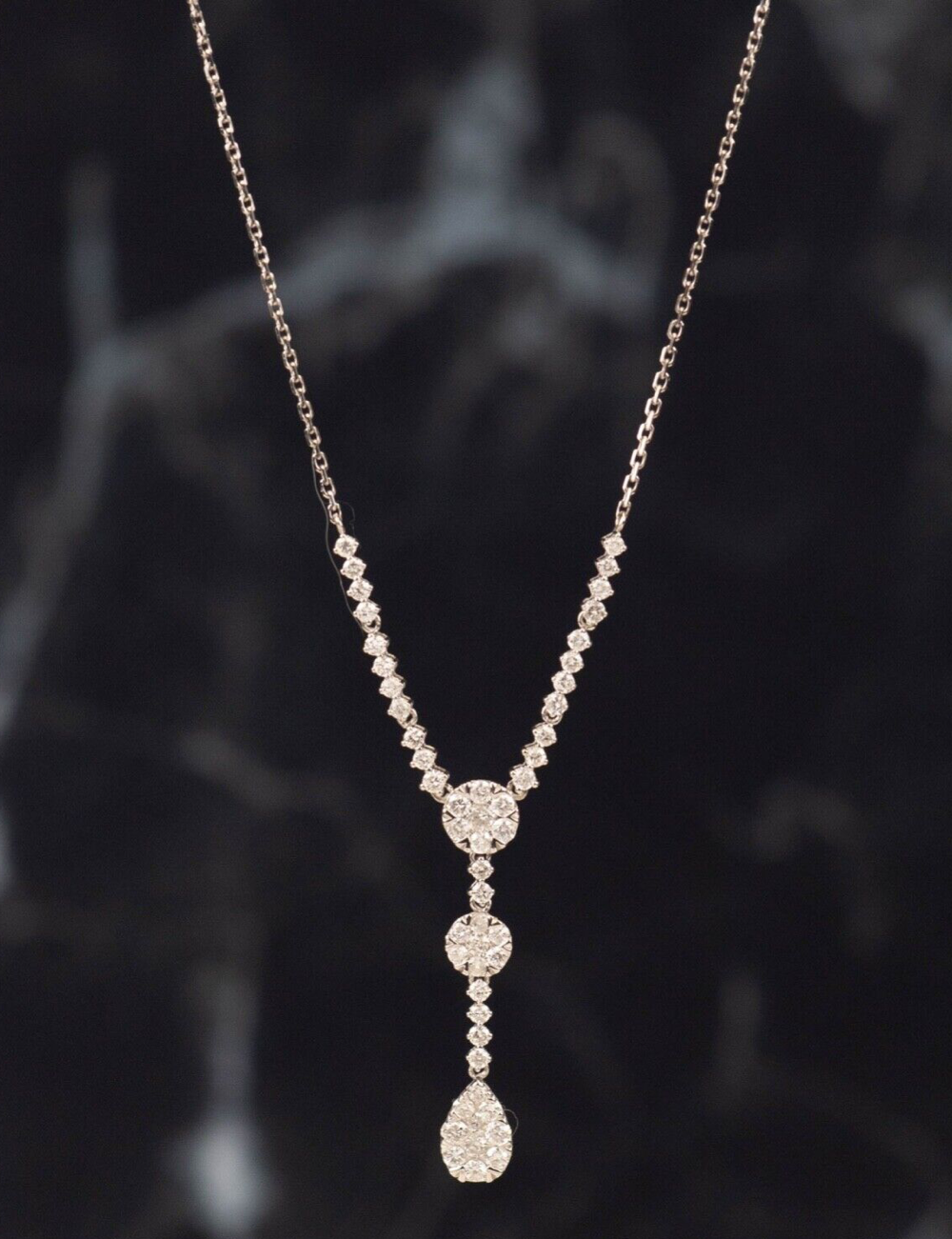 1.00 CTW Diamond Necklace 18k White Gold N263