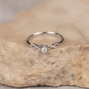 .168 CTW Diamond Engagement Ring 18k White Gold ER819-1