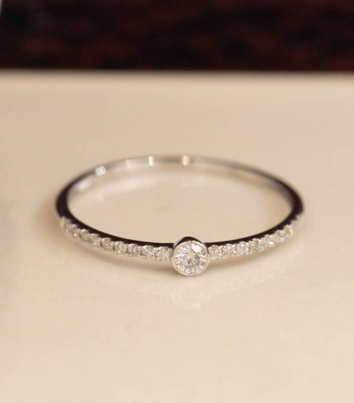 .13 CTW Diamond Ring 18k White Gold R259
