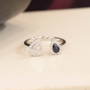 .22 Carat Blue Sapphire w/.26 CTW Diamond Ring 18k White Gold R264