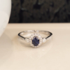 .56 Carat Blue Sapphire w/.34 CTW Diamond Ring 18k White Gold R266