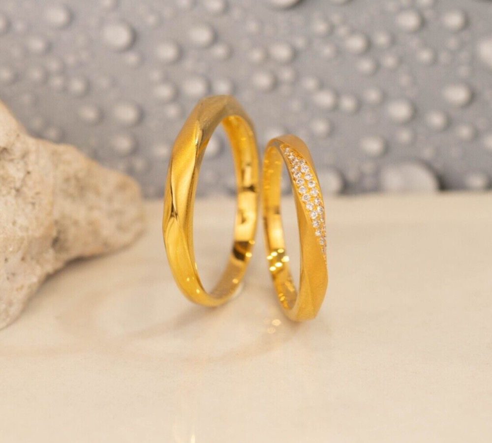 .096 CTW Diamond Wedding Ring 18k Yellow Gold WR254-YG