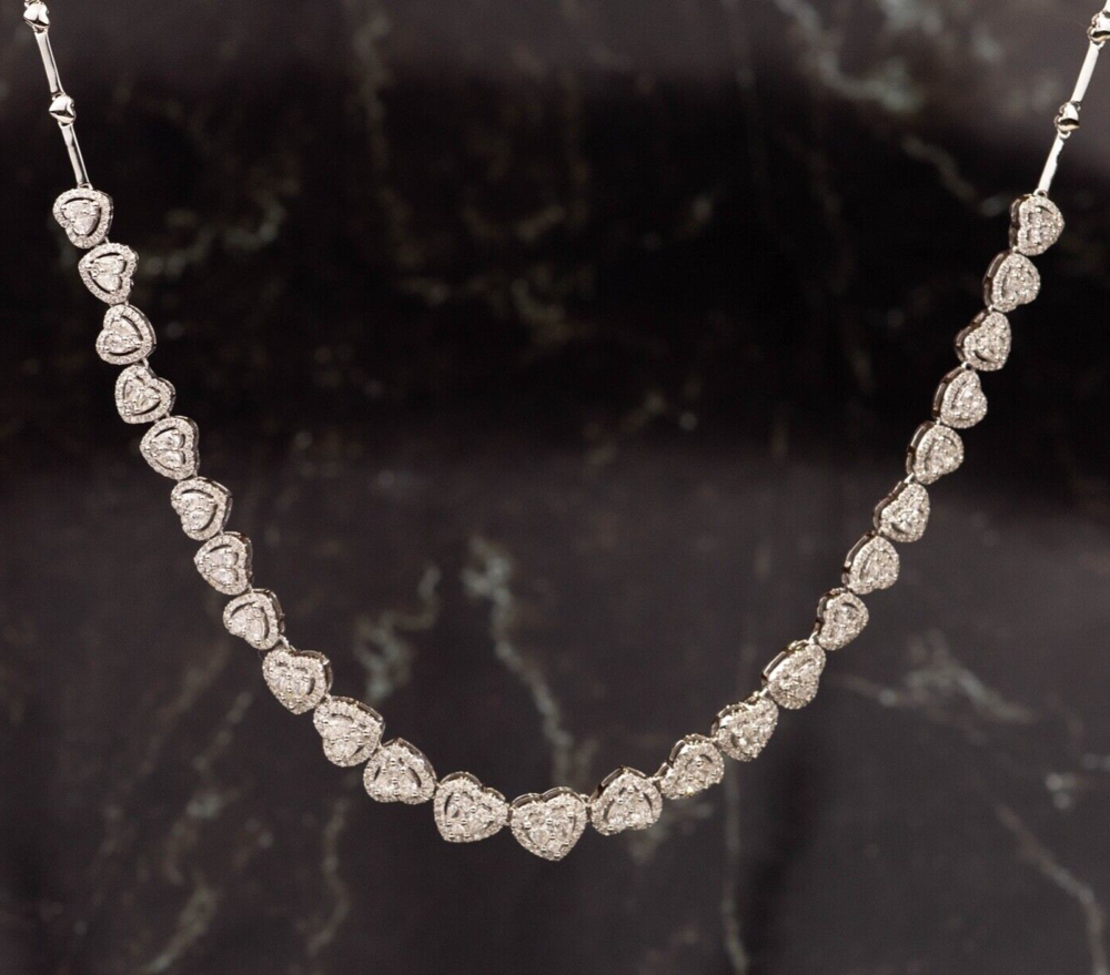 3.41 CTW Diamond Necklace 14k White Gold N259