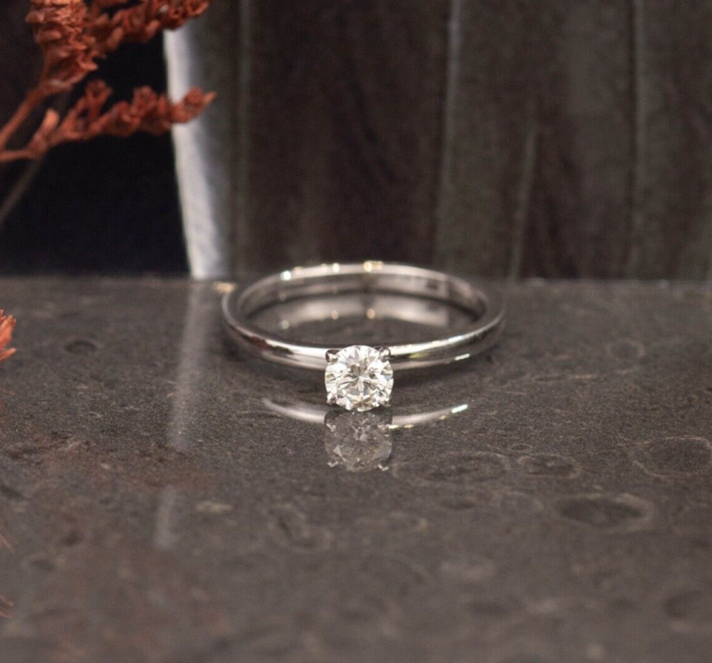 GIA-Certified .30 Carat Diamond Engagement Ring 14k White Gold ER932
