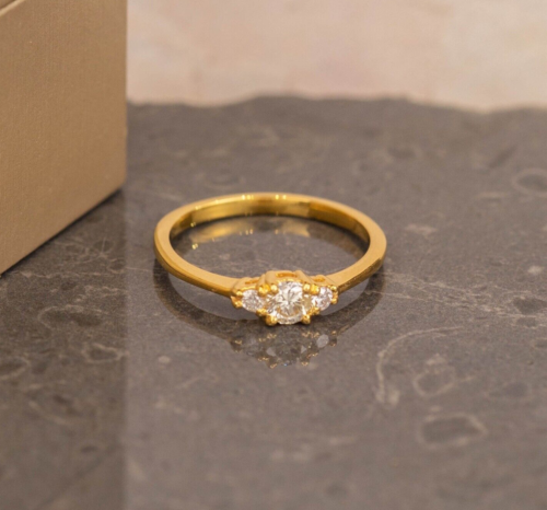 .31 CTW Diamond Engagement Ring 14k Yellow Gold ER946