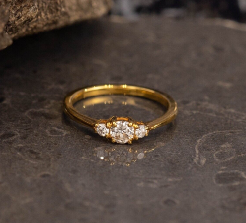 .29 CTW Diamond Engagement Ring 14k Yellow Gold ER946-1