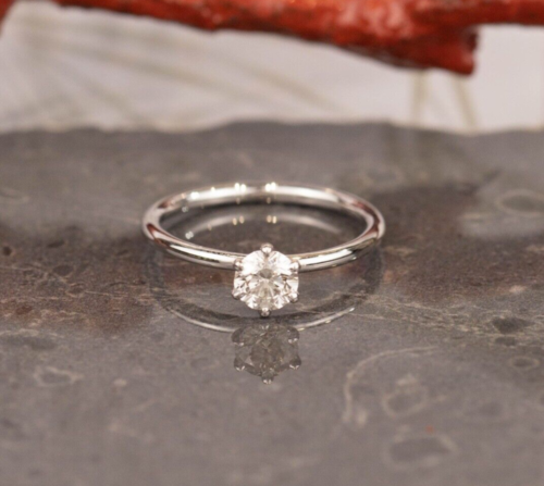 GIA-Certified .50 Carat Diamond Engagement Ring 18k White Gold ER937