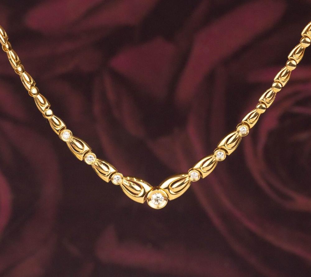 1.00 CTW Diamond Necklace 18k Yellow Gold N264