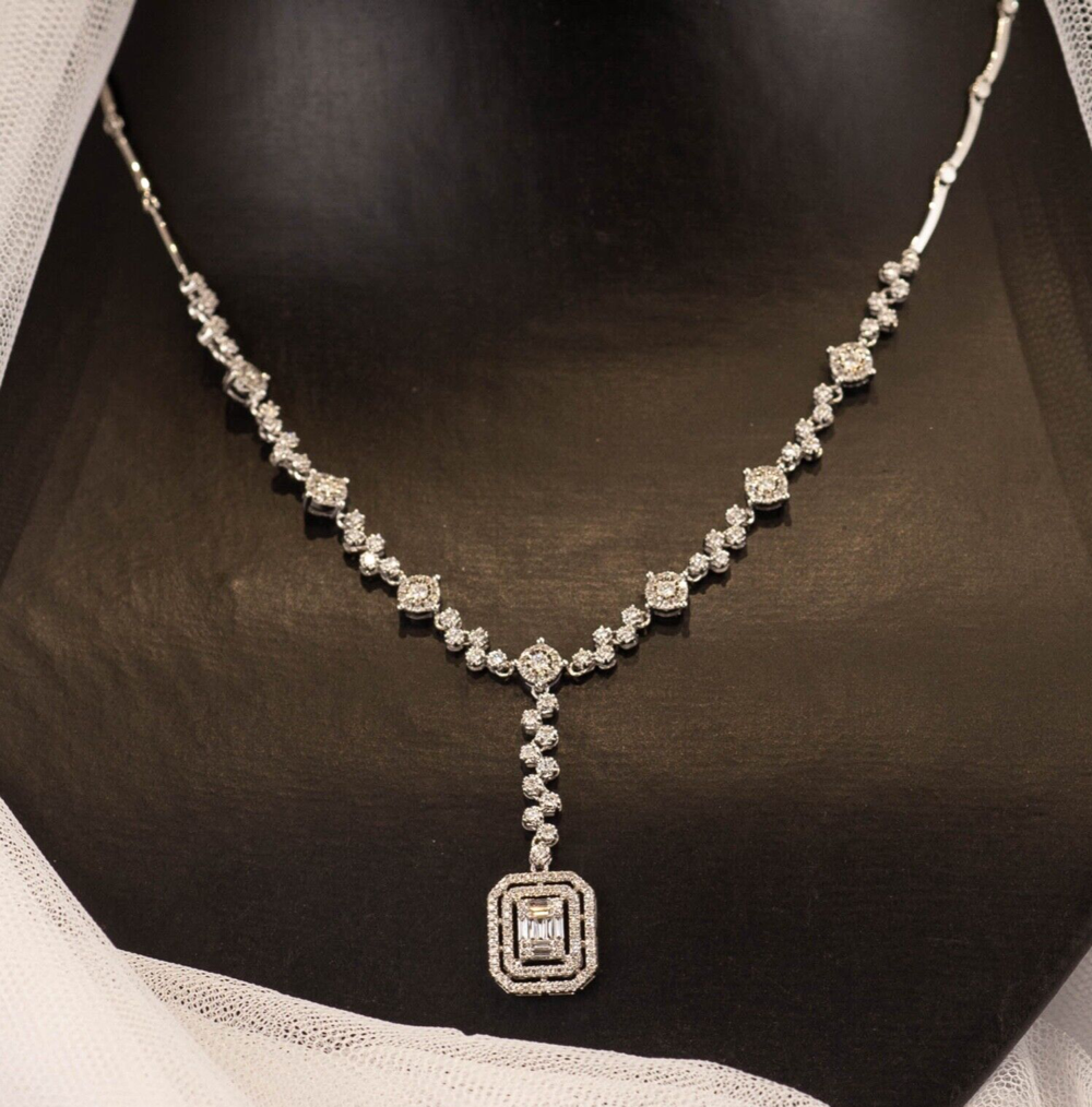 1.32 CTW Diamond Necklace 14k White Gold N269