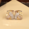 2.12 CTW Diamond Earrings 14k Tricolor Gold JS195E