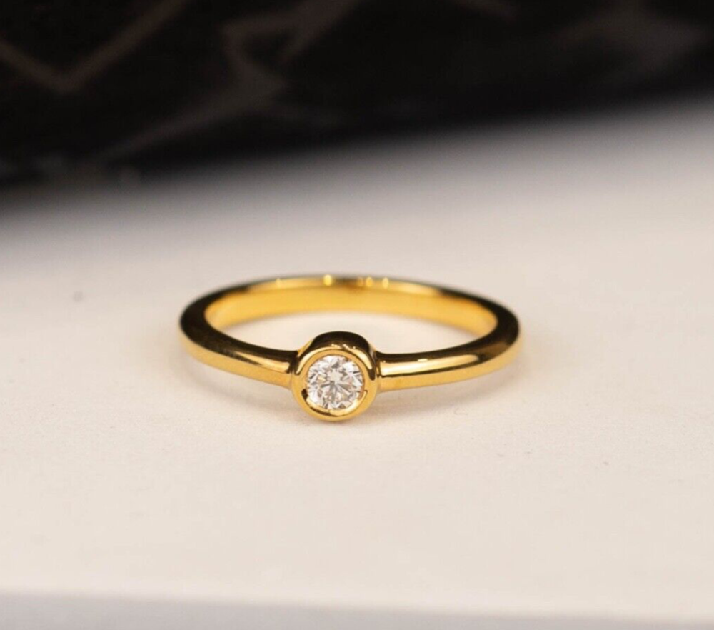 .15 Carat Diamond Donut Engagement Ring 14k Yellow Gold ER957