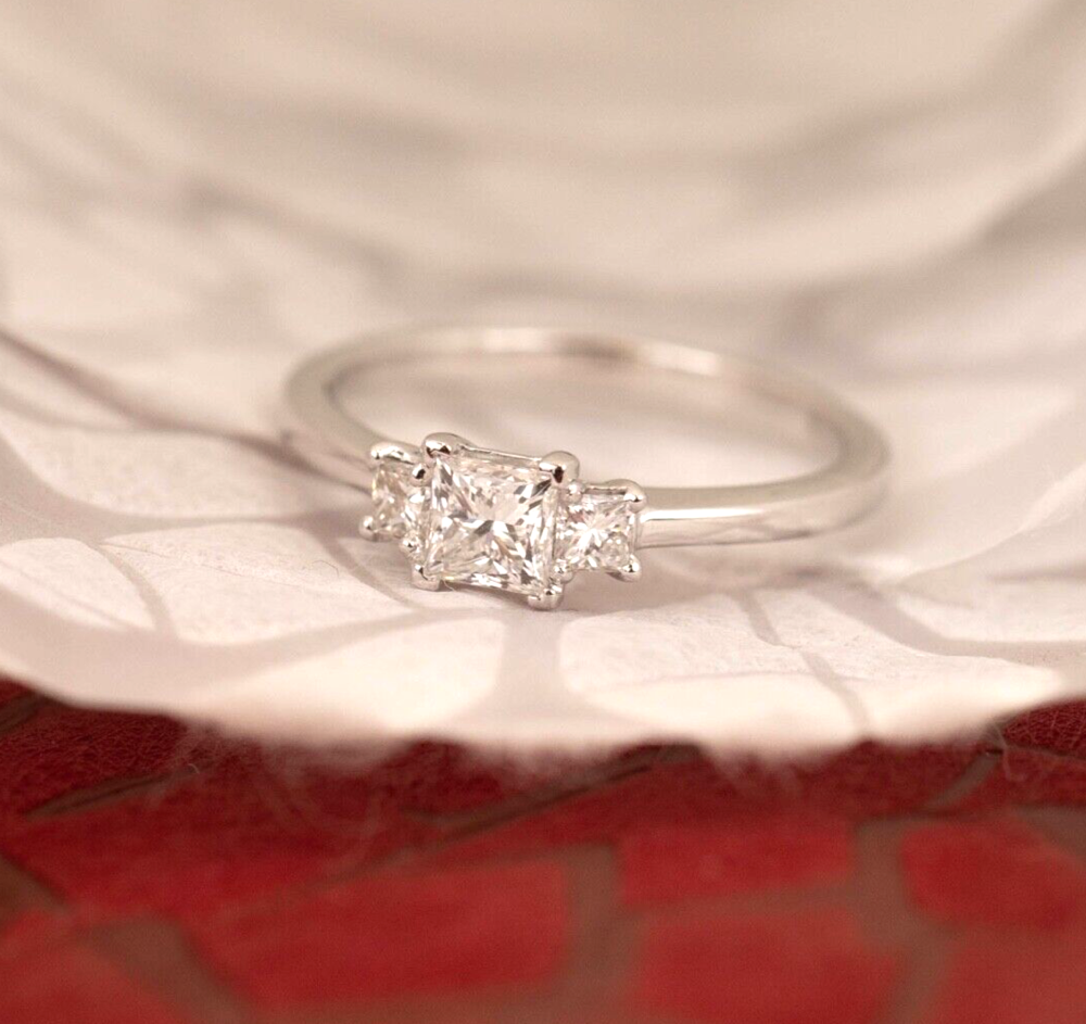 GIA-Certified .43 Carat Diamond w/.18 CTW Engagement Ring 18kWG ER960