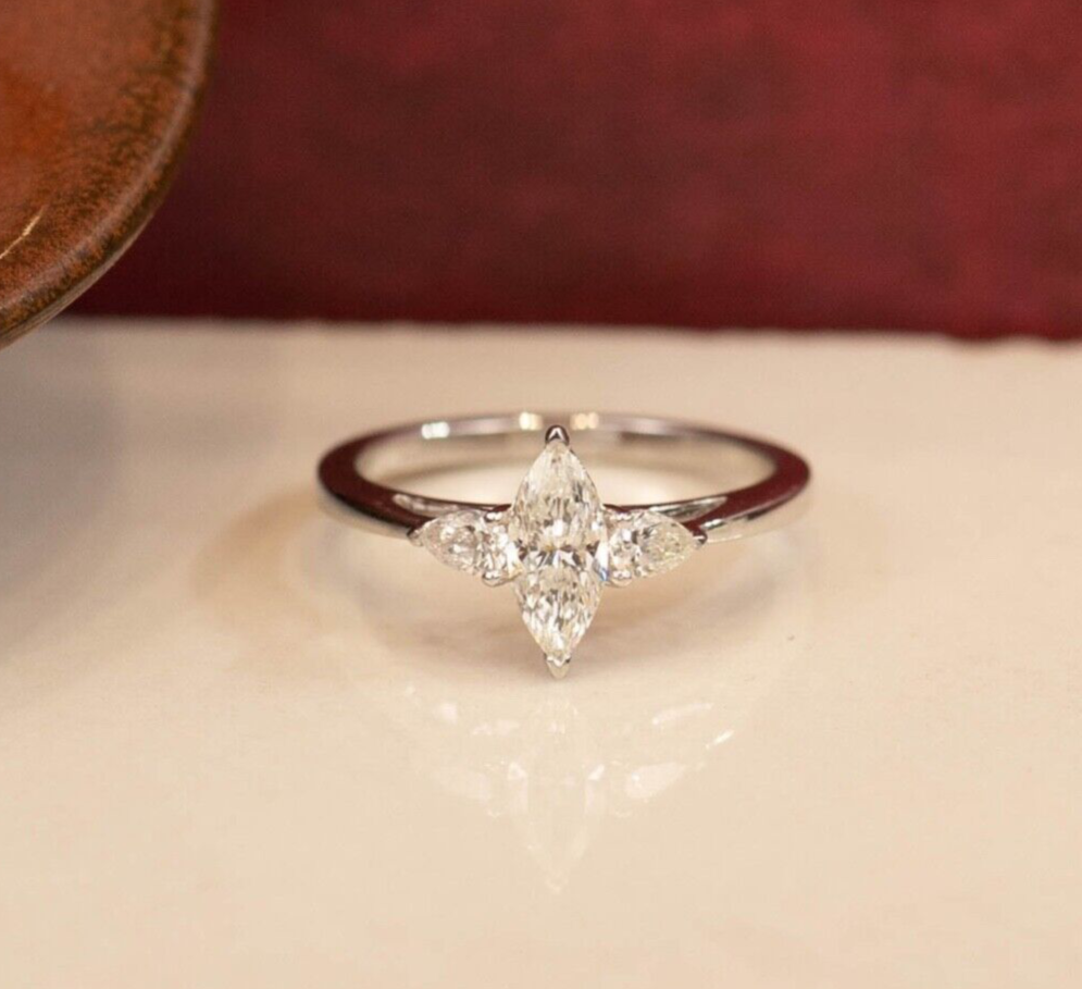 GIA-Certified .50 Carat Diamond w/.20 CTW Engagement Ring 18k White Gold ER950