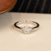 GIA-Certified .50 Carat Diamond w/.18 CTW Engagement Ring 18k White Gold ER955