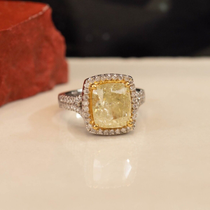 5.83 CTW Diamond Engagement Ring 18k Twotone Gold ER949