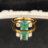 1.79 Carat Emerald w/.32 CTW Diamond Ring 18k Yellow Gold R295