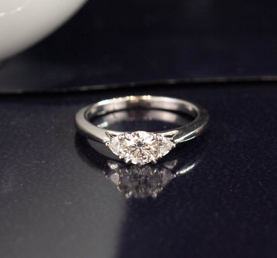 GIA-Certified .50 Carat Diamond w/.14 CTW Engagement Ring 18K White Gold ER959