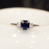1.41 Carat Blue Sapphire w/.16 CTW Diamond Ring 18k White Gold R293