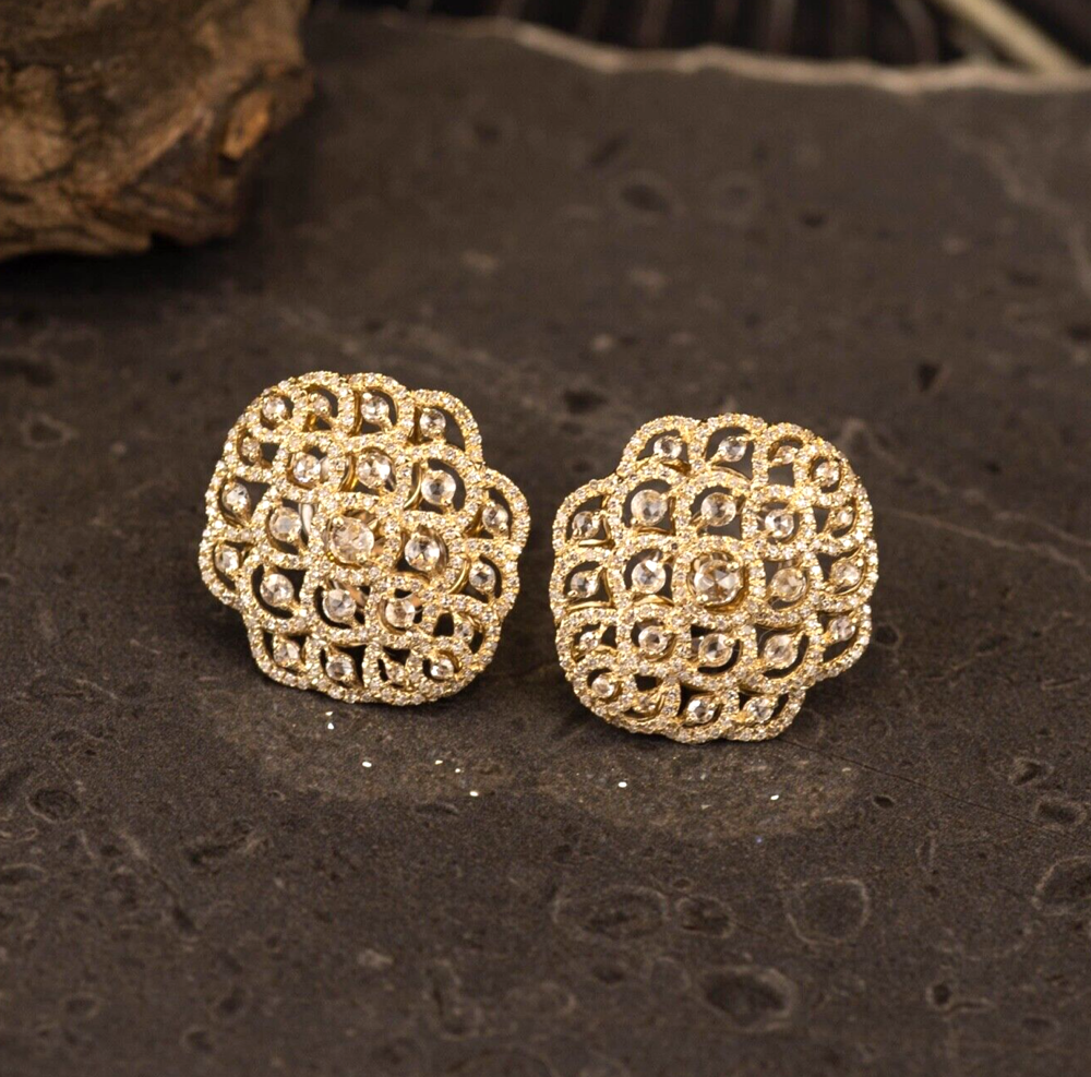 1.69 CTW Diamond Earrings 14k Twotone Gold JS196E