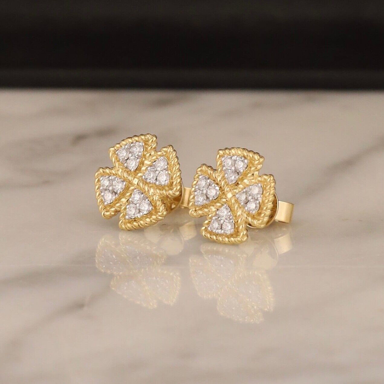 .43 CTW Diamond Earrings 18k Twotone Gold E148Y sep